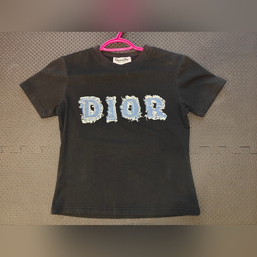 Dior Black T-Shirt with Blue Accents